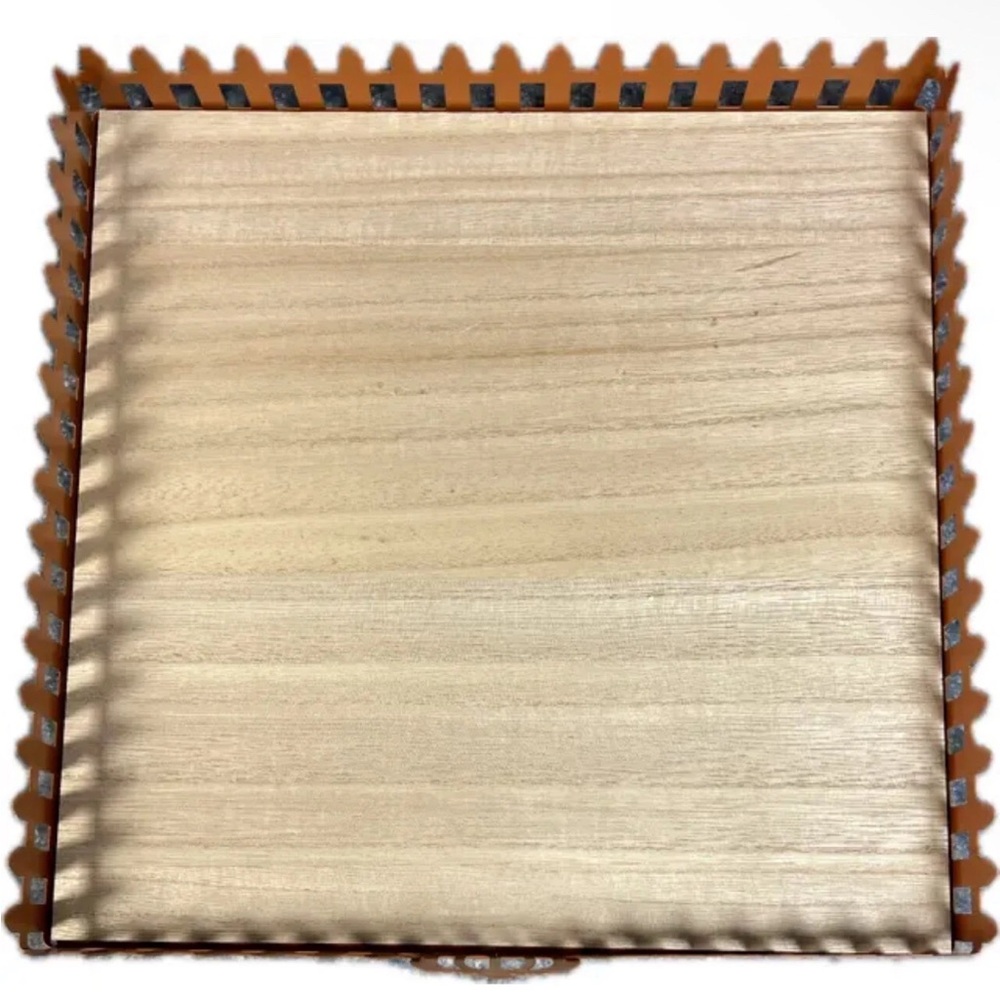 New Target Halloween Pumpkin Tray with fence Orange and Tan Staging Tray - Picture 2 of 3